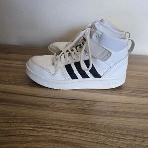 Adidas White and Black High-Top Sneakers